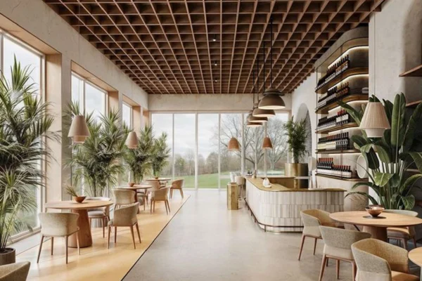 I will design modern café interiors with realistic 3D renders