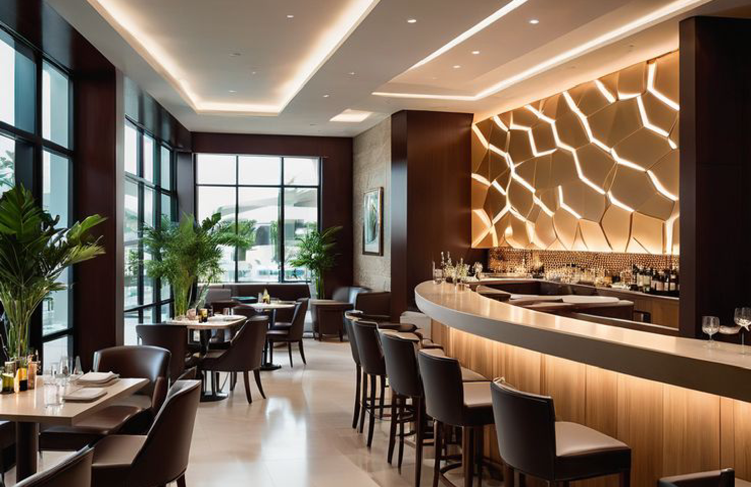 I will create modern restaurant interiors with realistic 3D design concepts