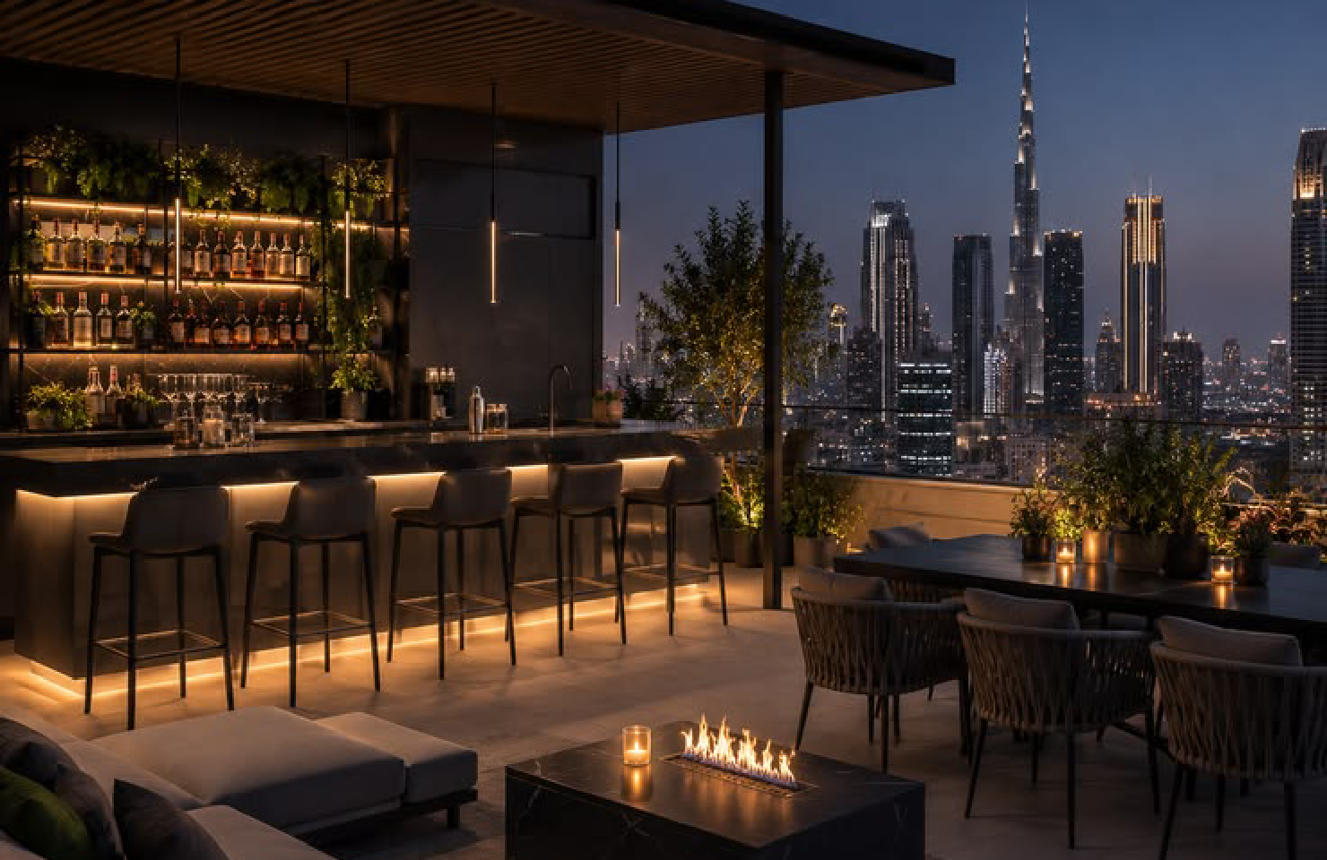 Luxury Rooftop Bar & Lounge Interior Concept Required