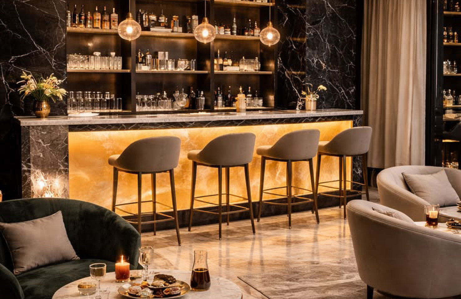 I will create luxury bar and lounge interior design