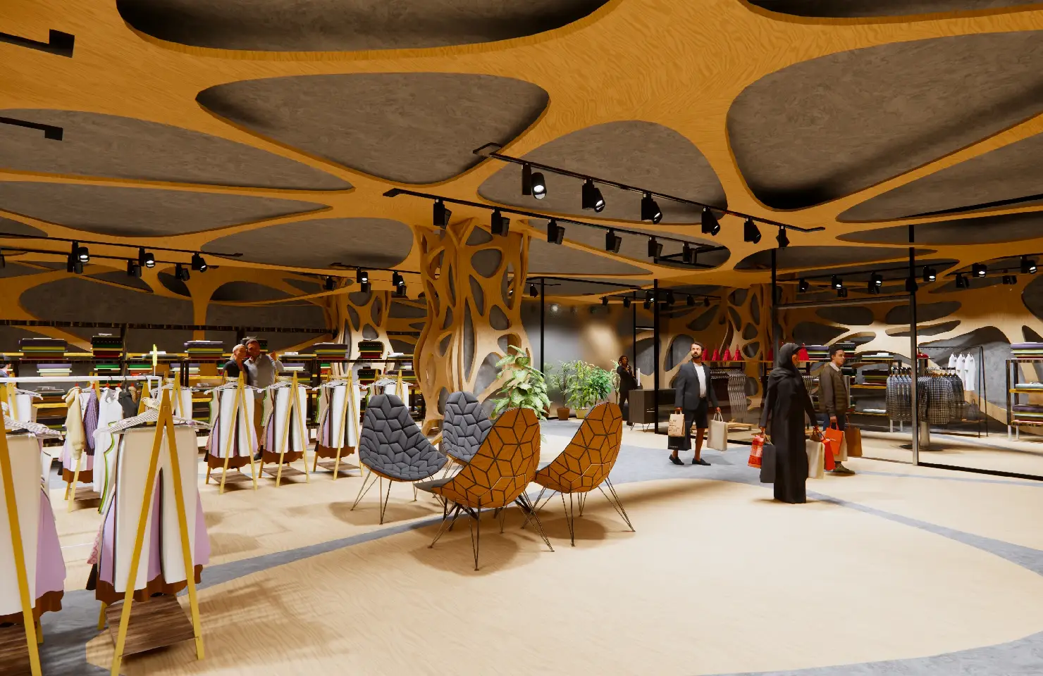 I will do shop, retail store, mall exterior, and interior design