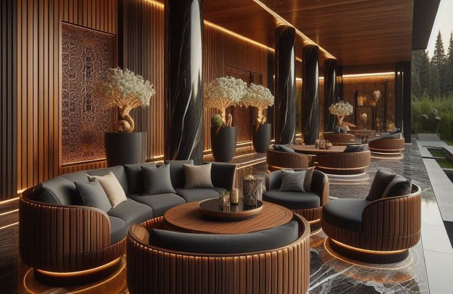 I will design luxury nightclub, rooftop bar, and VIP lounge interiors