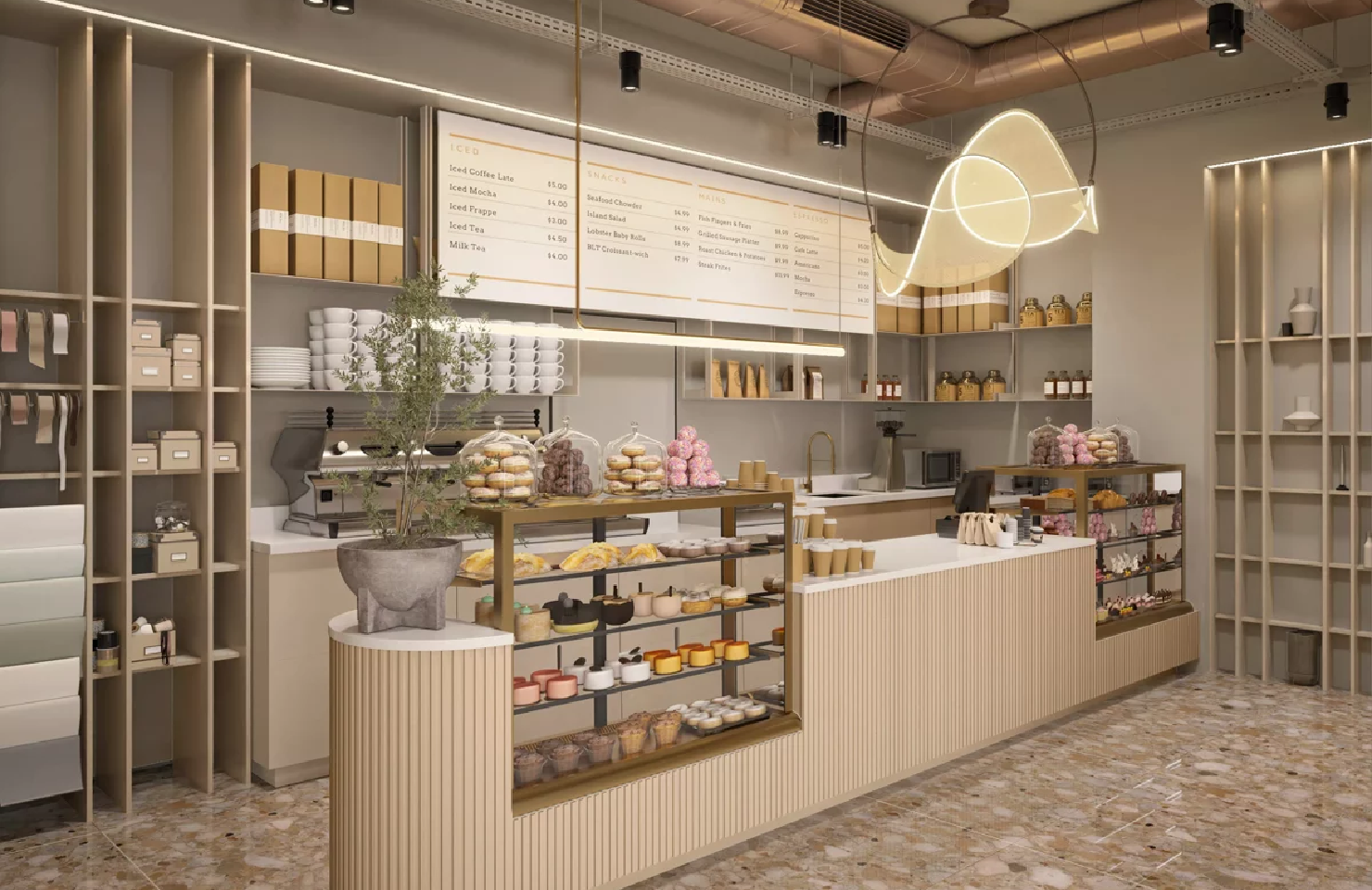 I will create modern retail store interior design